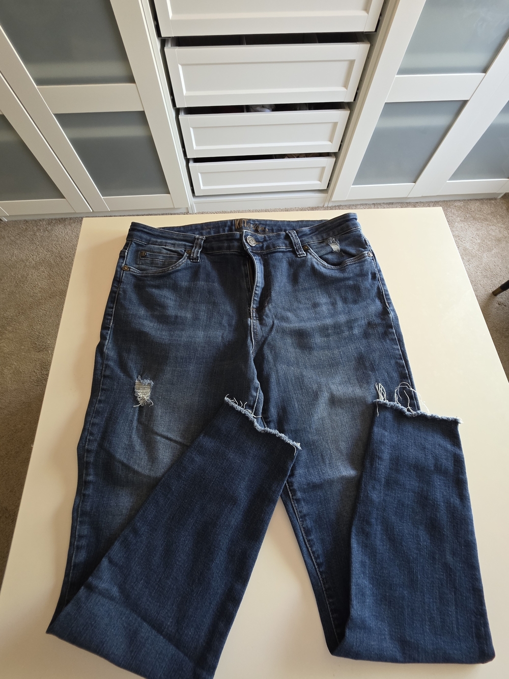 Kut from the Kloth Distressed Denim Jeans - Size 14